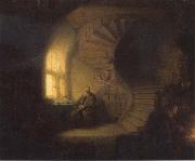 REMBRANDT Harmenszoon van Rijn Philosopher in Meditaton oil painting reproduction